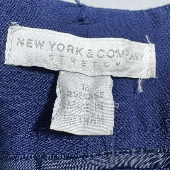 New York & Company Crosby Slim Leg Pants Slacks Blue Stretch 18 Average NWT - Picture 5 of 11